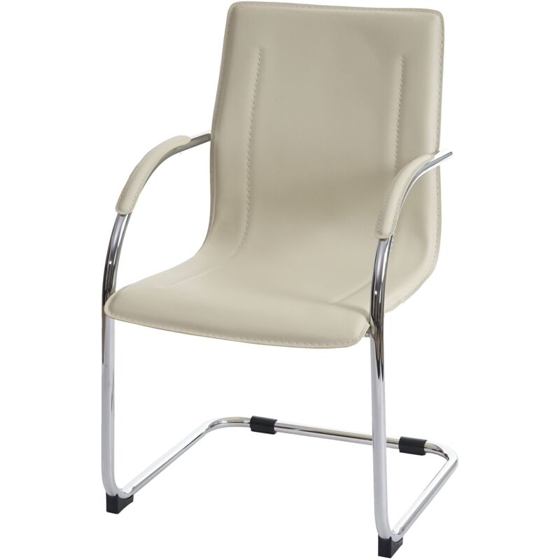 HHG - jamais utilisé] Chaise de salle à manger Samara pvc acier, crème
