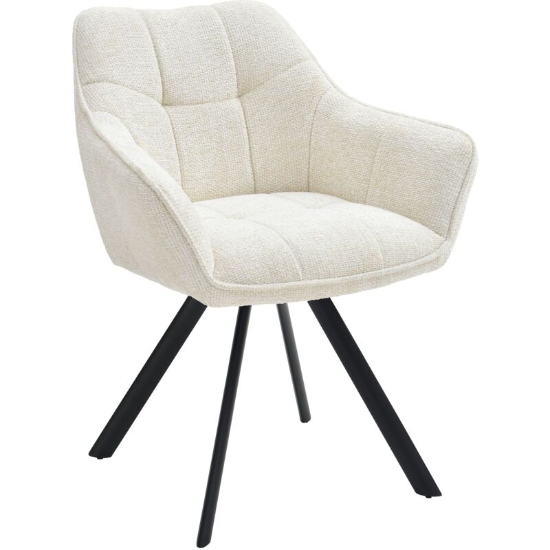Chaise de salle à manger Scott Crème Tissu