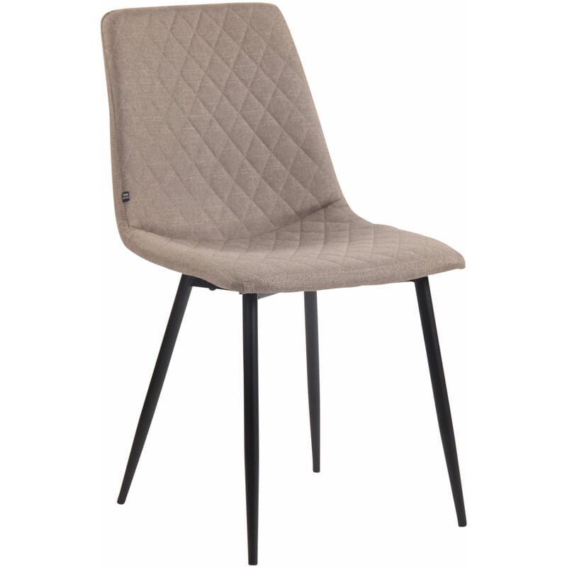 CLP - Chaise de salle à manger Telde en tissu avec Piètement en Métal noir mat Taupe
