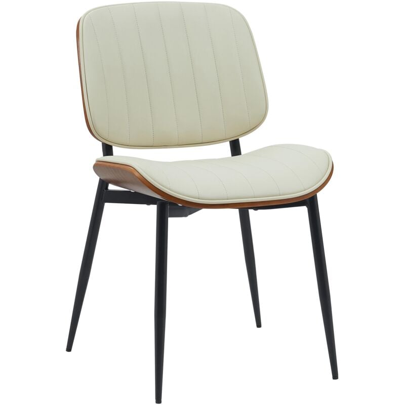 CLP - Chaise de salle à manger Tiffin Noyer / Crème Similicuir