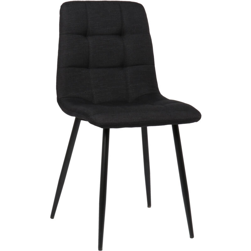 Chaise de salle à manger Tilde avec Piètement en métal noir Tissu Noir