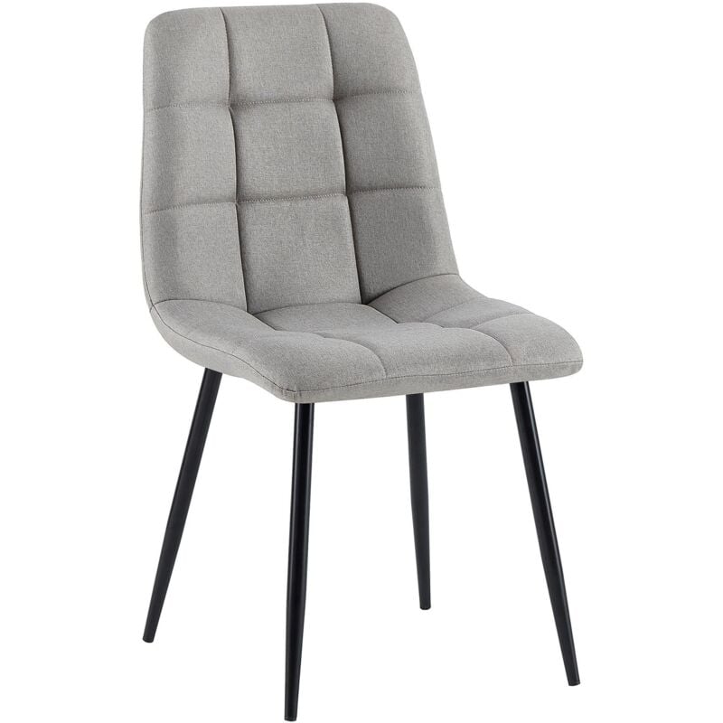 CLP - Chaise de salle à manger Tilde avec Piètement en métal noir Tissu Gris