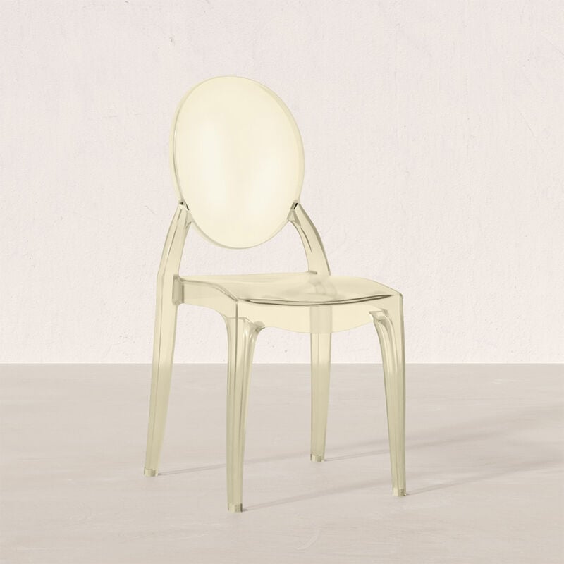 Privatefloor - Chaise de Salle à Manger Transparente - Style Victoria Ambre