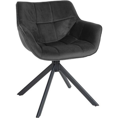 Chaise de salle à manger Westport velours Gris foncé