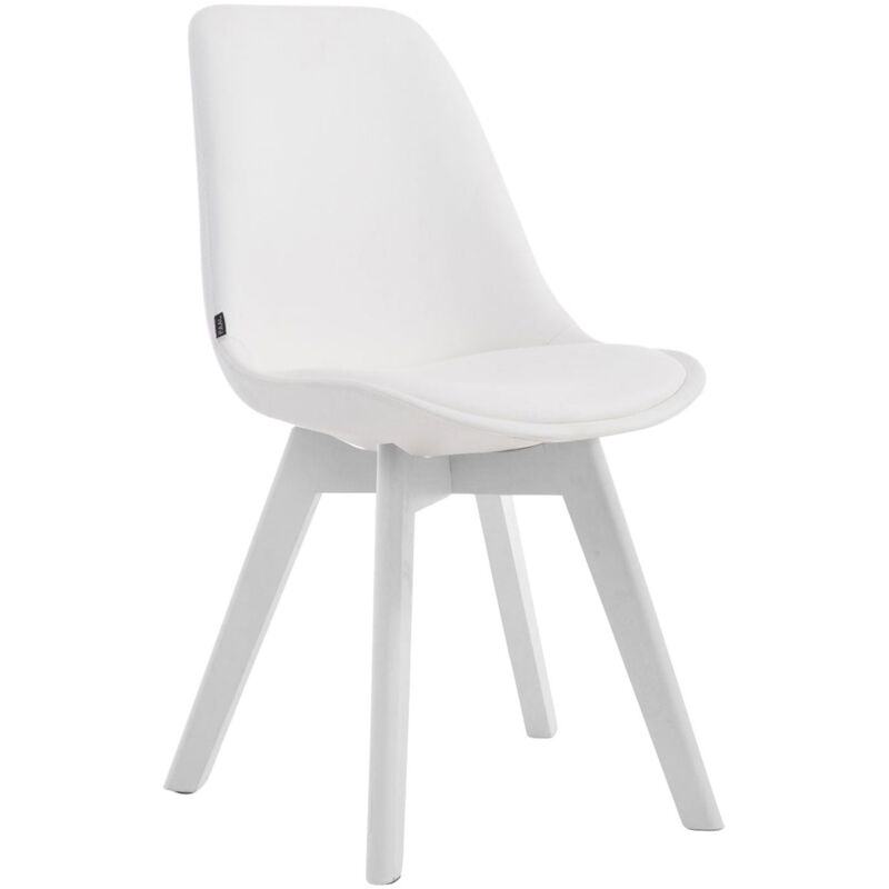 Décoshop26 - Chaise de salle à manger x1 style scandinave en pvc blanc support 4 pieds en bois couleur blanc 100003756