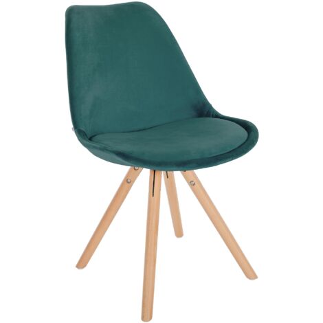 Lot de 6 chaises de salon salle à manger pied en bois et velours noir 01_0000731 | Leroy Merlin