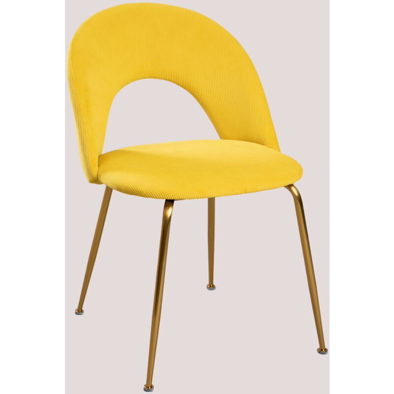 Chaise de salle à manger en velours Glorys Style SKLUM Moutarde