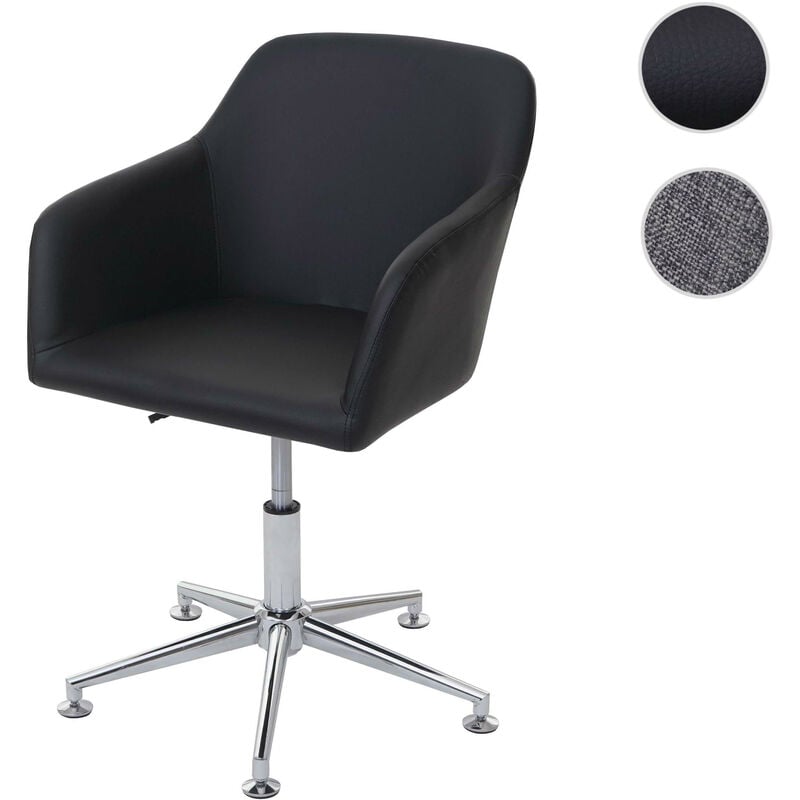 Mendler - Chaise de salle à manger HWC-A74, fauteuil pivotant, réglable en hauteur - tissu, gris
