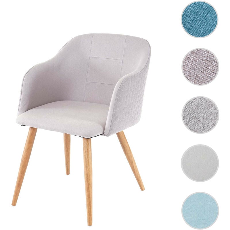 Chaise de salle à manger HWC-D71, chaise de cuisine, accoudoirs tissu/textile - anthracite-gris