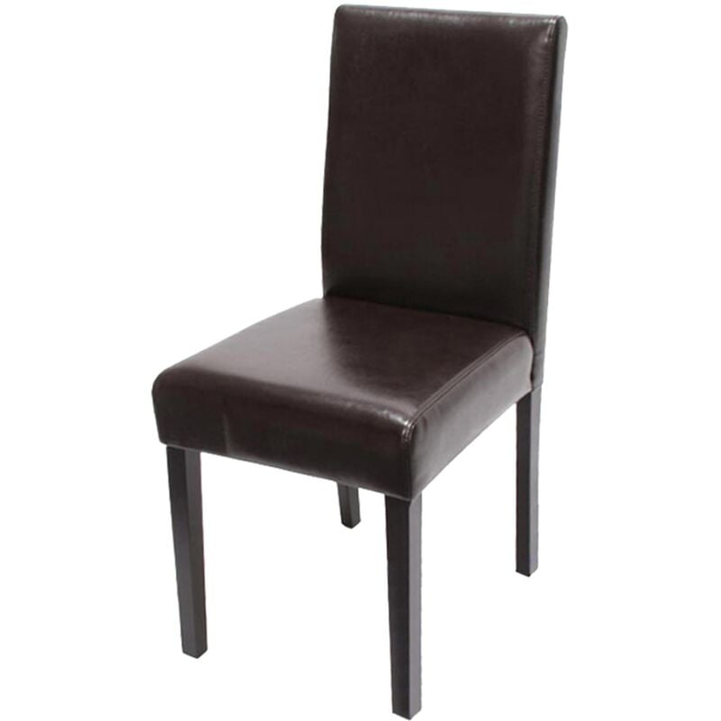 Mendler - Chaise de salle à manger Littau, chaise de cuisine, simlicuir - marron, pieds foncés