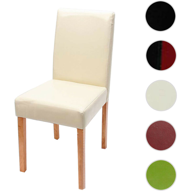 Mendler - Chaise de salle à manger Littau, chaise de cuisine, similicuir - crème, pieds clairs