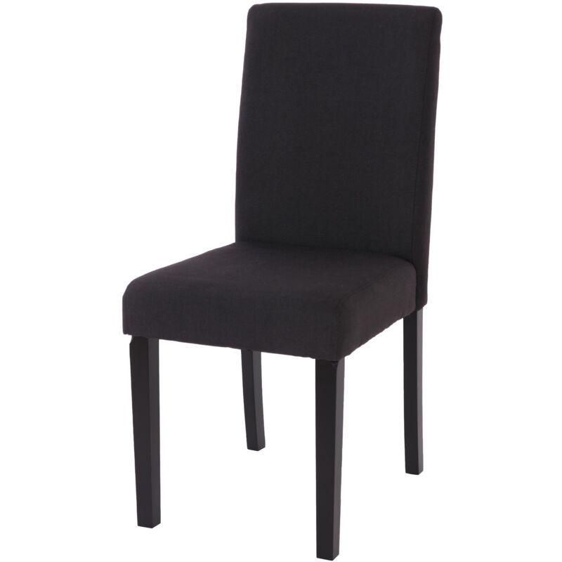 Mendler - Chaise de salle à manger Littau, chaise de cuisine, tissu/textile - noir, pieds foncés
