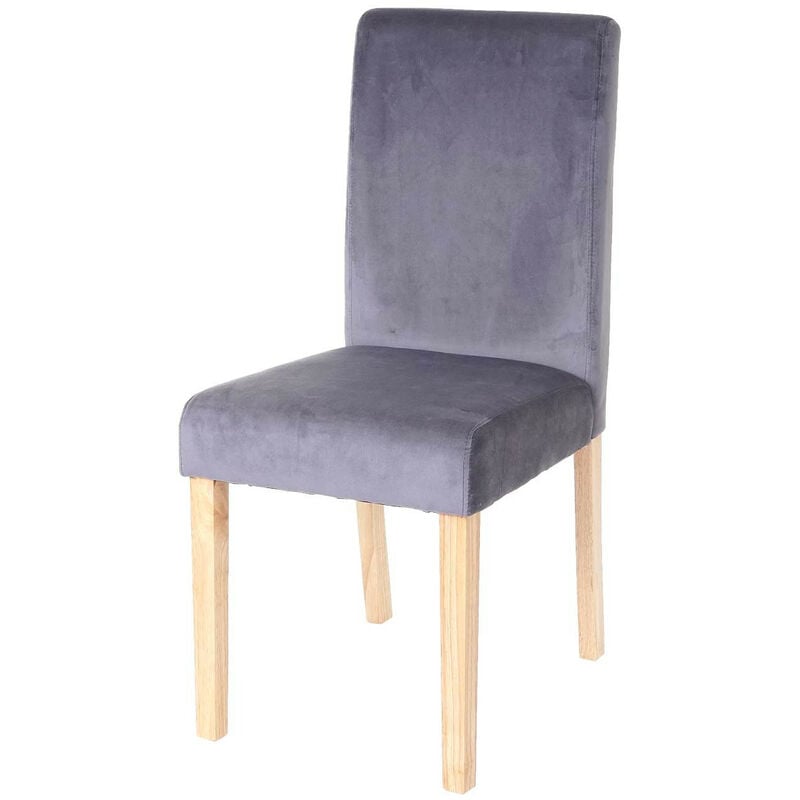 Mendler - Chaise de salle à manger Littau, chaise de cuisine, velours - gris, pieds