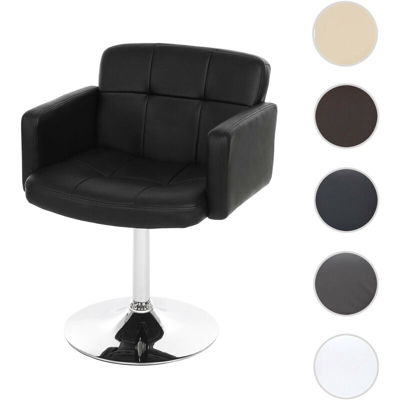 Chaise de séjour Orlando, pivotante, similicuir, marron