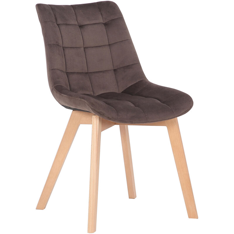 CLP - Chaise de châssis en bois clair et siège en velours avec motif de motifs de différentes couleurs colore : marron