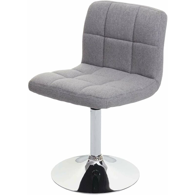 Décoshop26 - Chaise de salle à manger pivotante en tissu gris clair pieds chromé 040002298