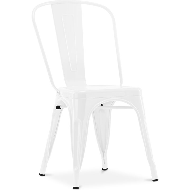 Tolix Style - Chaise de salle à manger - Design industriel - Acier - Nouvelle édition - Stylix Blanc