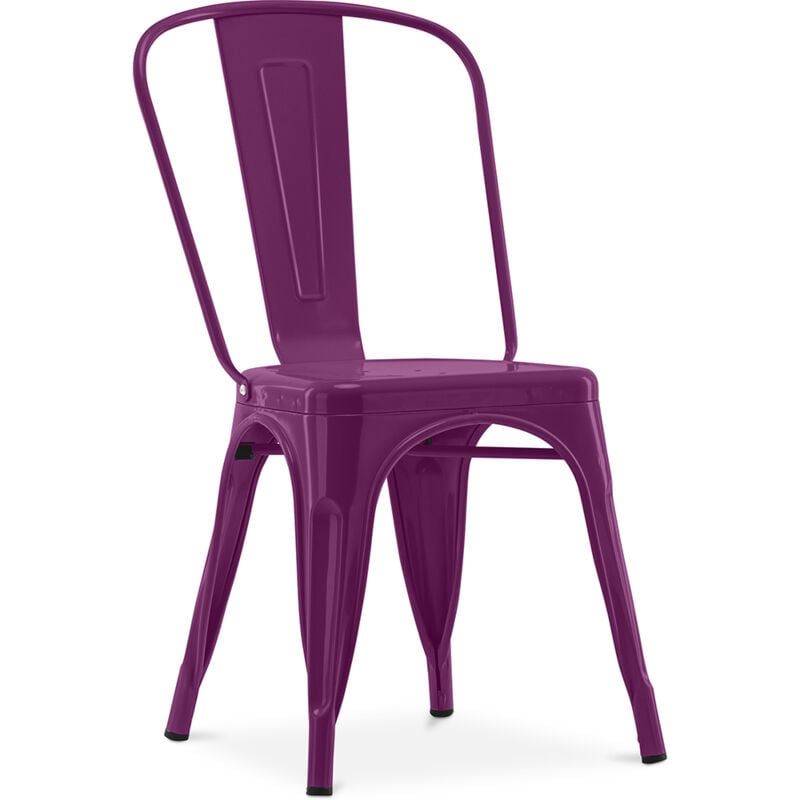 Tolix Style - Chaise de salle à manger - Design industriel - Acier - Nouvelle édition - Stylix Violet