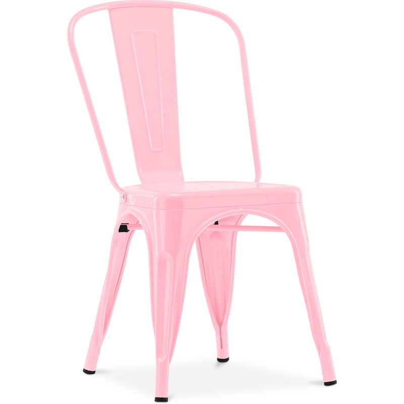 Tolix Style - Chaise de salle à manger - Design industriel - Acier - Nouvelle édition - Stylix Rose