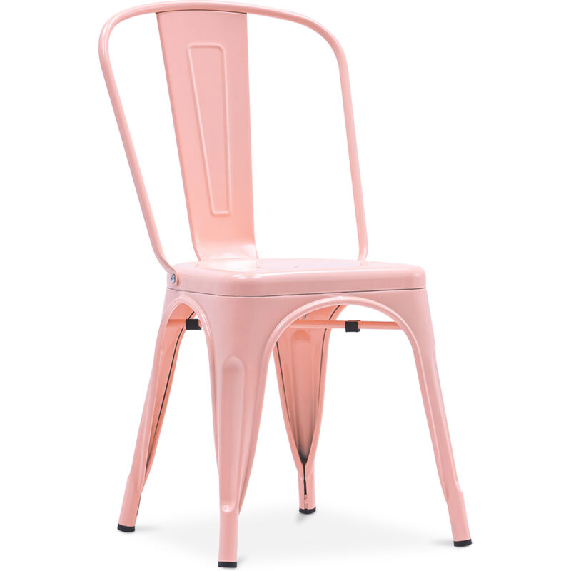Tolix Style - Chaise de salle à manger - Design industriel - Acier - Nouvelle édition - Stylix Orange pâle