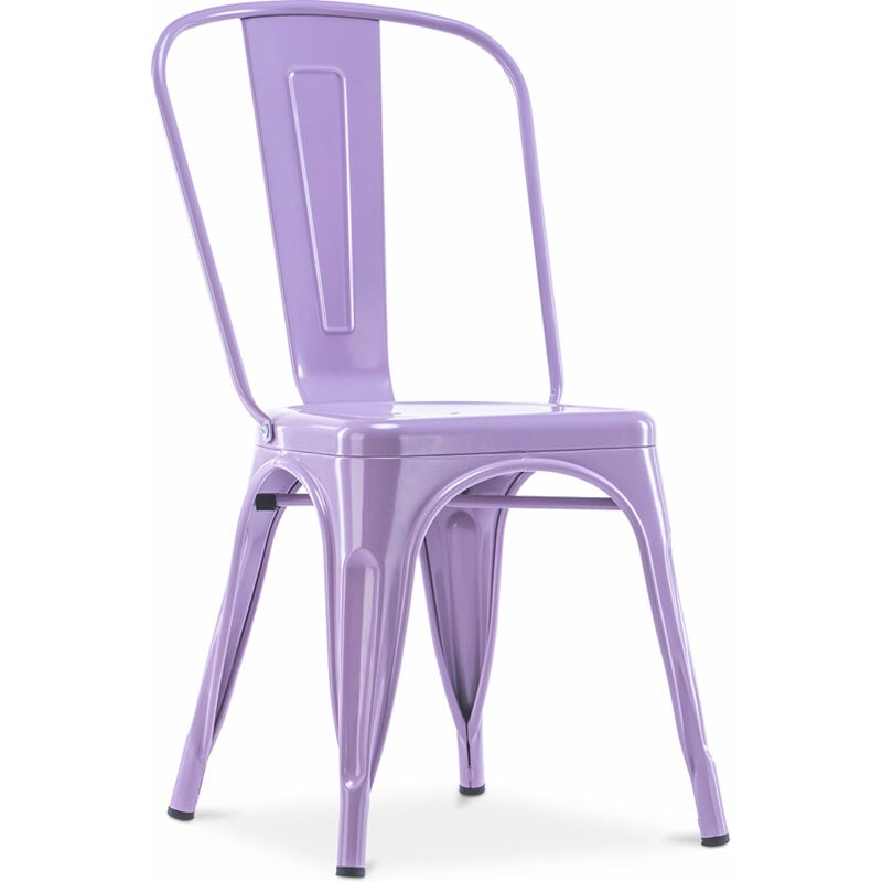 Tolix Style - Chaise de salle à manger - Design industriel - Acier - Nouvelle édition - Stylix Violet pastel