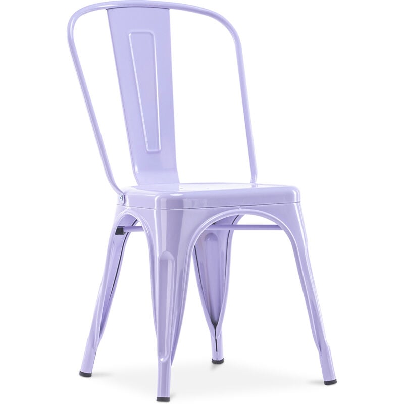 Tolix Style - Chaise de salle à manger - Design industriel - Acier - Nouvelle édition - Stylix Lavande