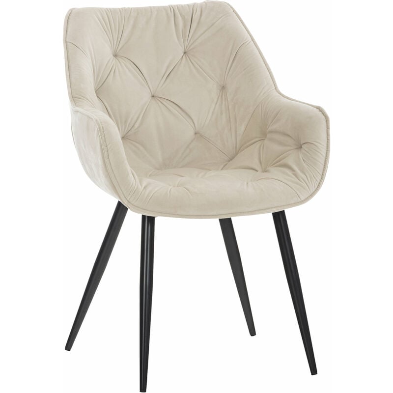 CLP - Chaise de padding de pozzo total élégant conception de velours différentes couleurs colore : Crème