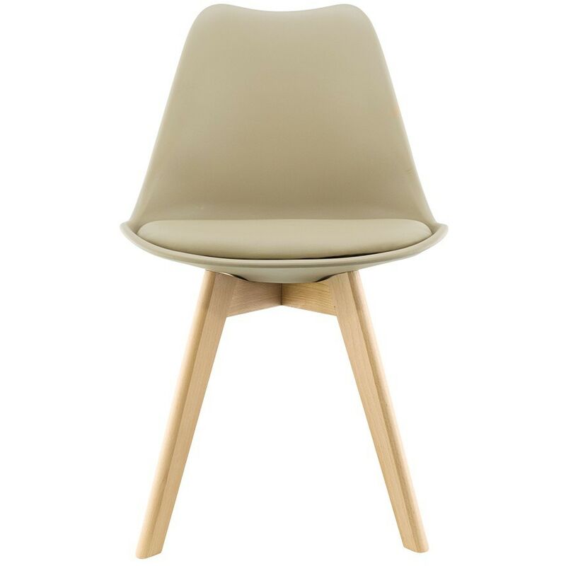 Mediawave Store - Chaise de salle à manger tulip pieds en bois et assise souple 48x50x82H Couleur: Moutarde