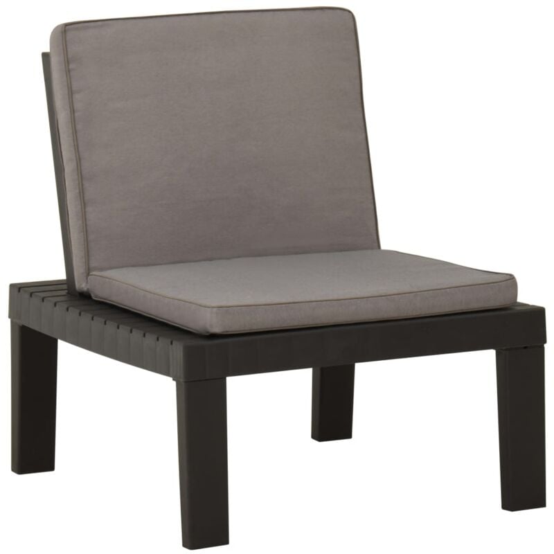 Vidaxl - Chaise de salon de jardin avec coussin Plastique Gris