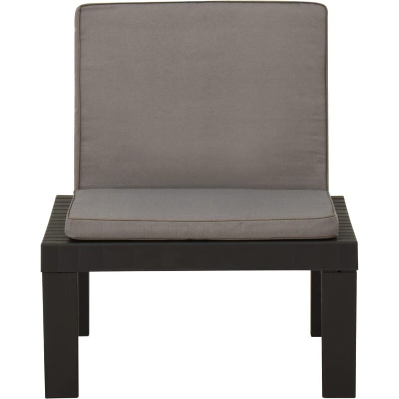 Maisonchic - Chaise de salon de jardin, Chaise d'extérieur, fauteuil de jardin avec coussin plastique gris togp97505