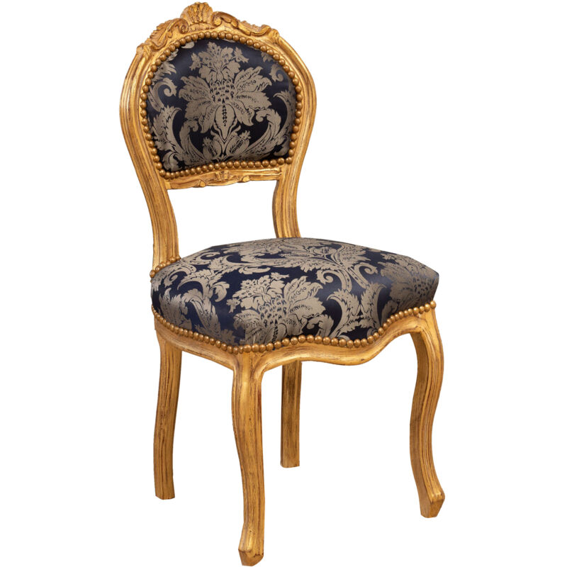Biscottini - Chaise de salon dorée Louis xvi 90x45x42 Chaise en bois Fauteuil de chambre à coucher Style français Fauteuil baroque rembourré Biscottini - Chaise de salon dorée Louis xvi 90x45x42 Chaise en bois Fauteuil de chambre à coucher Style français Fauteuil baroque rembourré
