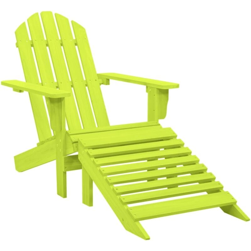 Vidaxl - Chaise de jardin Adirondack avec pouf Bois de sapin solide Vert