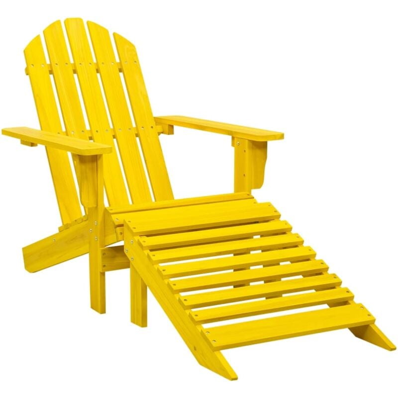 Vidaxl - Chaise de jardin Adirondack avec pouf Bois de sapin Jaune