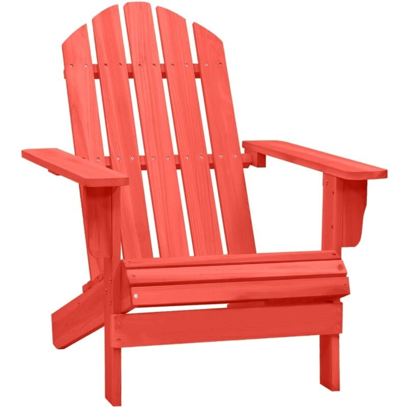 Chaise de jardin Adirondack bois de sapin massif rouge Vidaxl