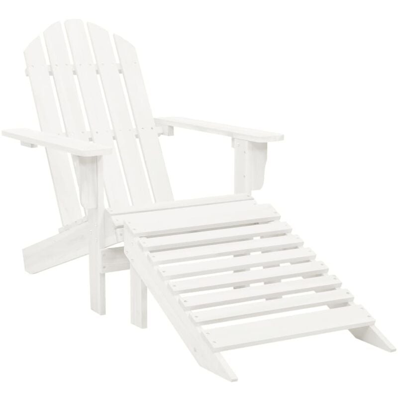 Vidaxl - Chaise de jardin avec pouf Bois Blanc