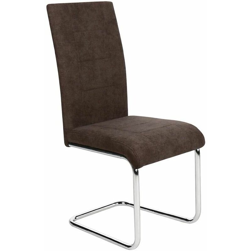 Fanmuebles - Chaise de salon tapissée en tissu couleur chocolat 43 cm (largeur) x 102 cm (hauteur) x 49 cm (profondeur)