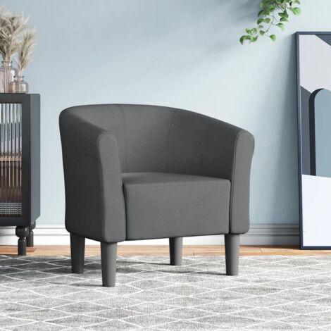 Chaise de salon，Chaise cabriolet gris foncé tissu CFW39774