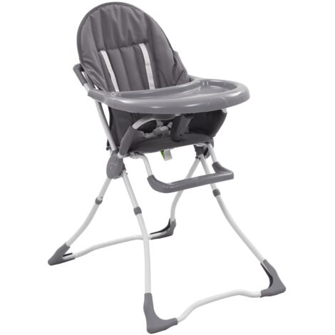 Chaise de salon,Chaise haute pour bébé Gris et blanc CFW23060