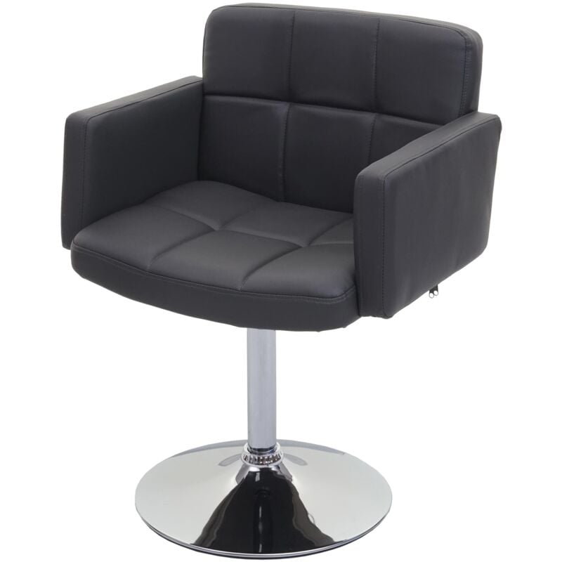 HHG - jamais utilisé] Chaise de salle à manger Orlando, chaise de cuisine chaise pivotante, similicuir chromé, gris