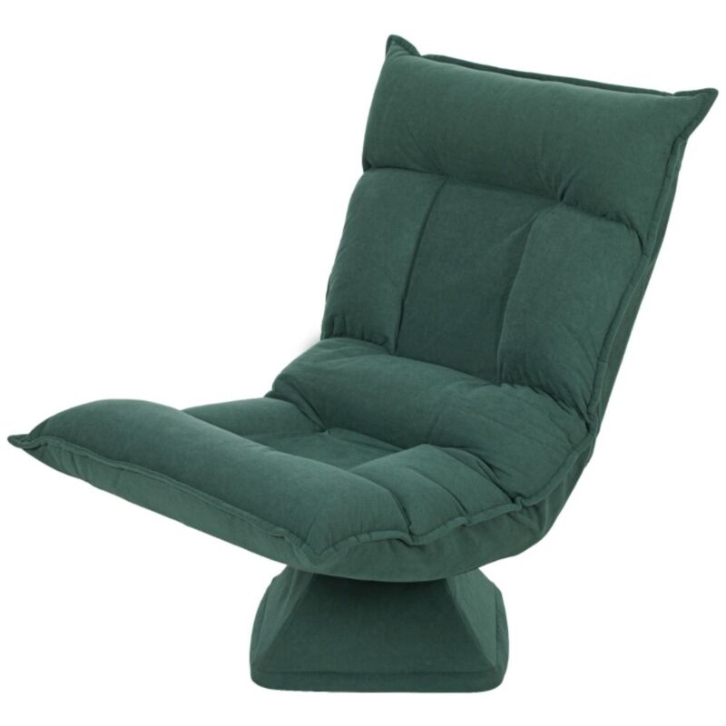 Chaise pivotante 360° dossier 5 positions pliable rembourrée méditation canapé paresseux salon vert design confortable et pratique