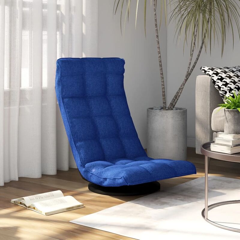 Chaise de sol pivotante Bleu Tissu