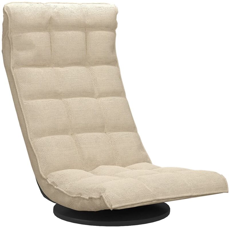 Vidaxl - Chaise pivotante de sol Crème Tissu