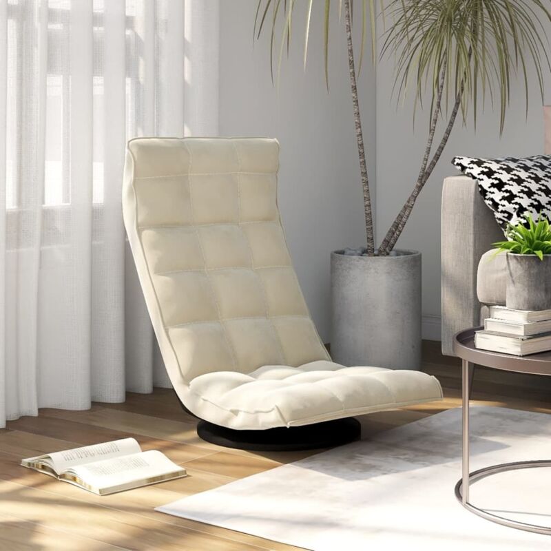 Vidaxl - Chaise de sol pivotante Crème Velours