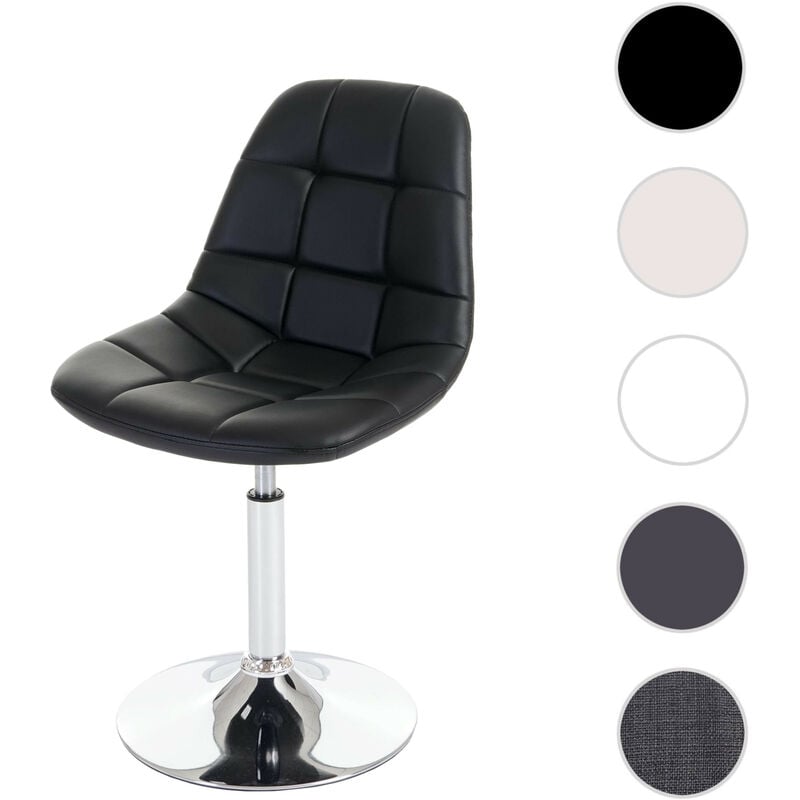 Mendler - Chaise de salle à manger HWC-A60, chaise pivotante, design rétro - similicuir taupe, pied chromé