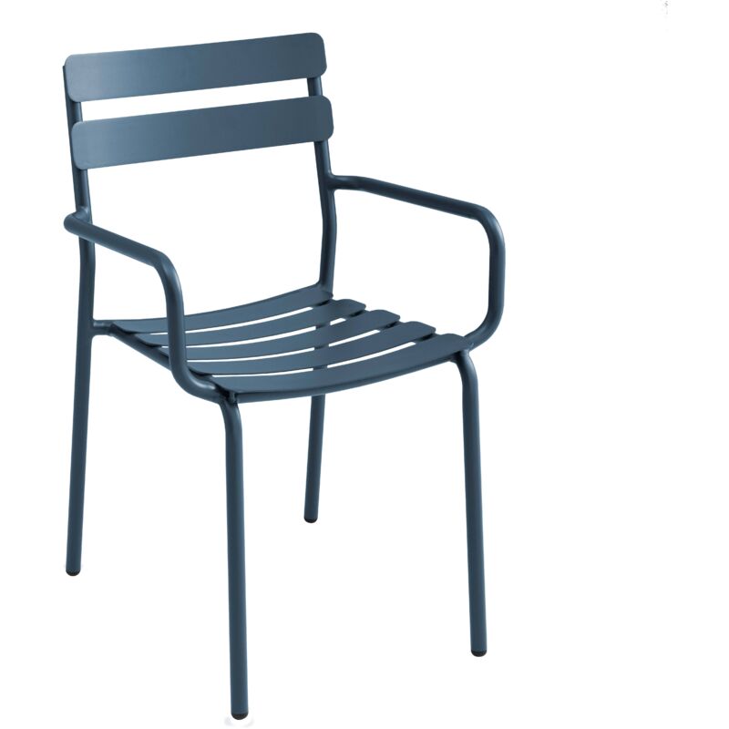 Fauteuil de terrasse en aluminium bleu foncé