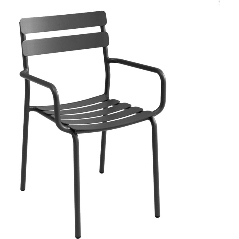 Fauteuil de terrasse en aluminium noir