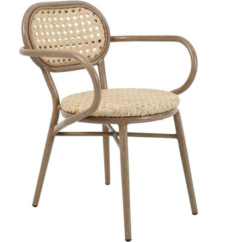 Oviala - Fauteuil de terrasse en rotin synthétique et aluminium