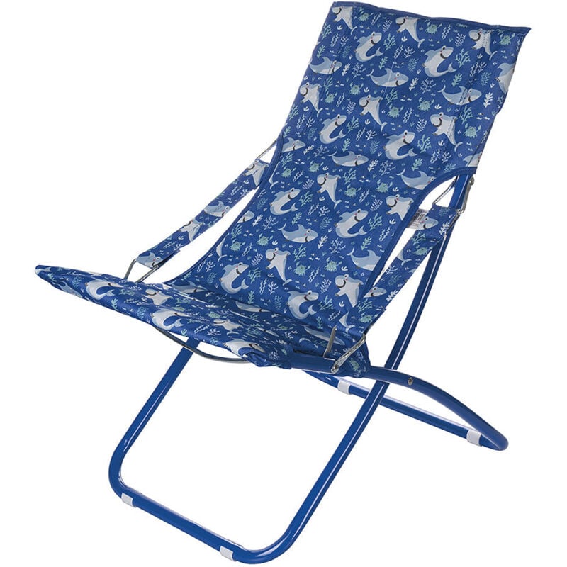 Chaise de terrasse de jardin ou plage pour enfants avec structure métallique et siège polyester 600D Squaletto