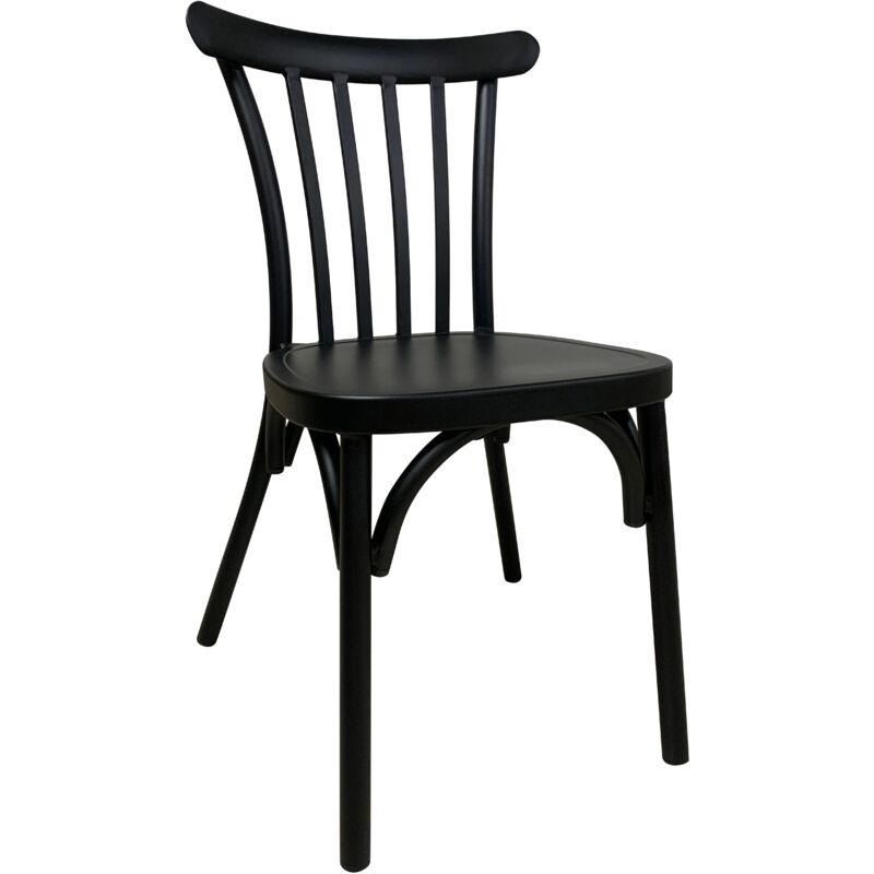 Oviala - Chaise de terrasse en aluminium noire - Noir