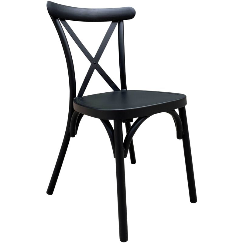 Oviala - Chaise de terrasse noire en aluminium - Noir